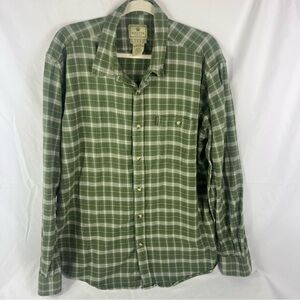 Beretta Men's Green Plaid Flannel Button Down Shirt